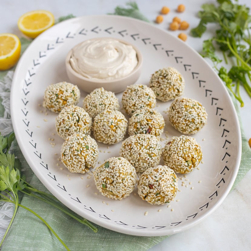 Homemade Air Fryer Falafel Balls with LemonTahini Sauce JewelOsco