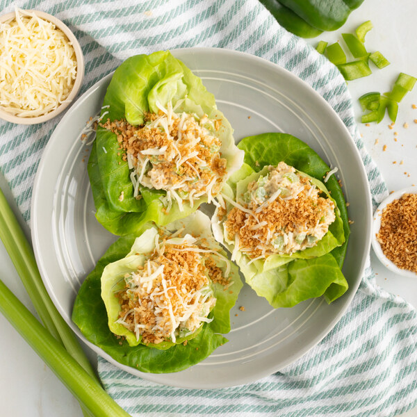 Chickpea Caesar Lettuce Wraps with Parmesan & Toasted Bread Crumbs