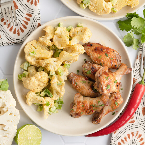 ChiliLime Chicken Wings with Curried Cauliflower "Potato Salad