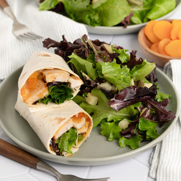 Chicken Wrap with Curried Pineapple-Apricot Chutney & Mixed Greens
