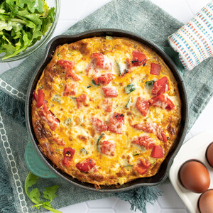 Zucchini, Red Pepper & Sun-Dried Tomato Frittata with Dressed Arugula