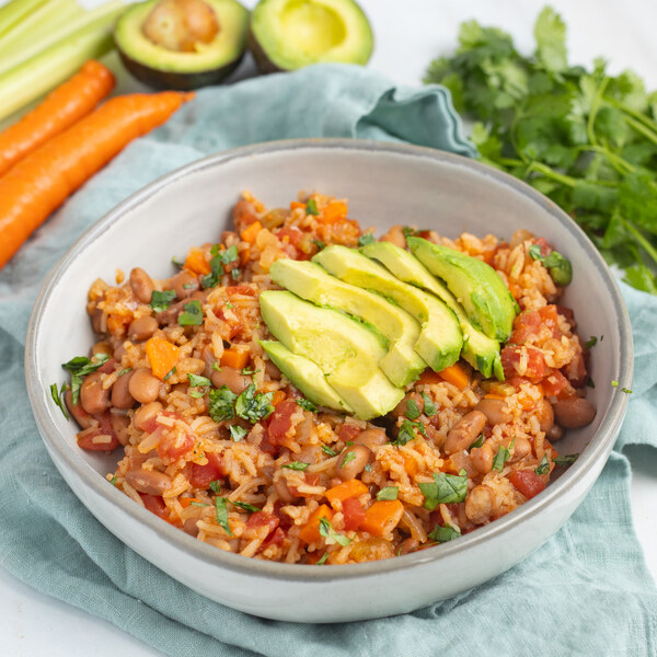 Spanish Rice with Pinto Beans, Tomatoes, Avocado & Cilantro