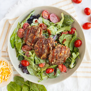 Cheesy Beef & Hash Brown Patties with Ranch Mixed Green Salad