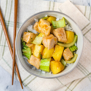 Asian Pork Stir-Fry with Pineapple, Bok Choy & Coconut Rice
