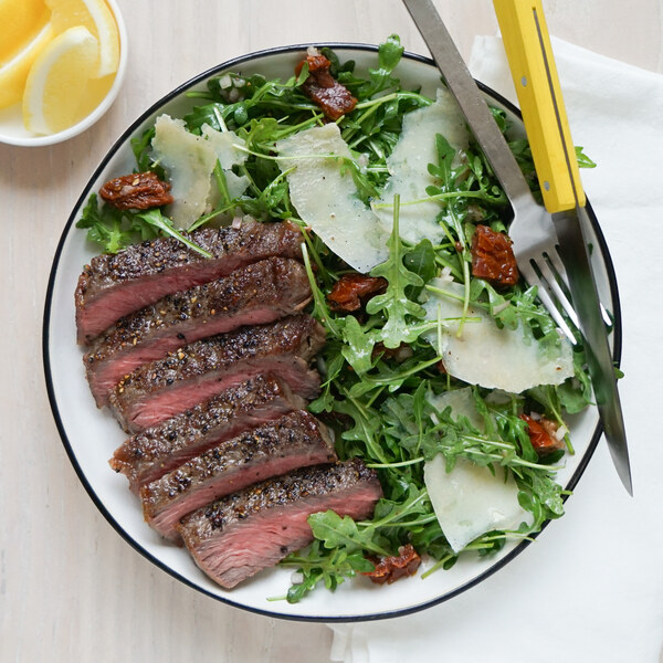 Ribeye with Lemony Arugula, Sun-Dried Tomato & Shaved Parmesan Salad ...
