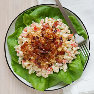 "BLT" Macaroni Salad with Crispy Bacon, Tomato, Lettuce & Bread Crumbs