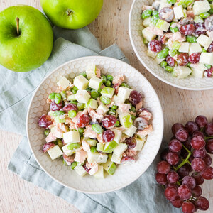 Tuna-Edamame "Waldorf" Salad with Apple, Grapes & Celery