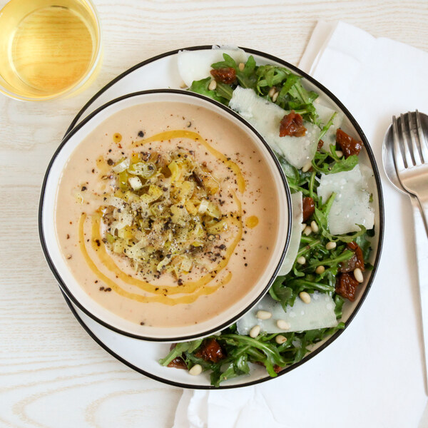 Puréed White Bean Soup with Arugula, Sun-Dried Tomato & Parmesan Salad ...