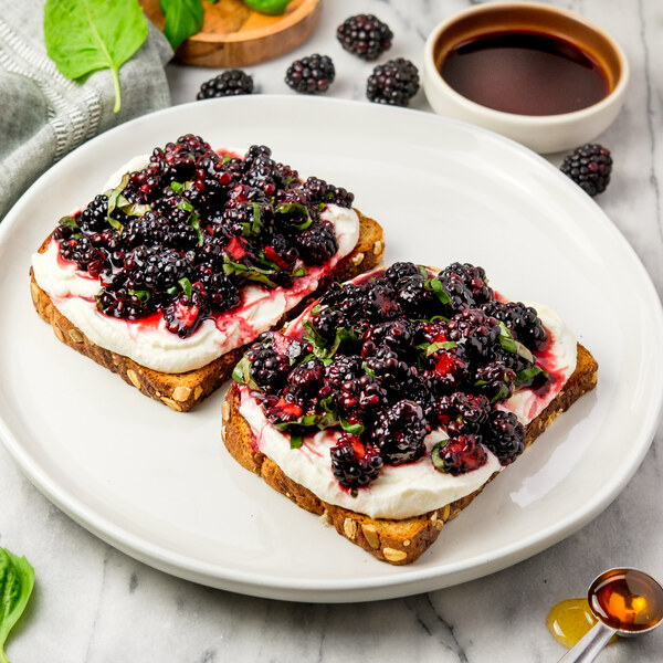 Honey-Ricotta Toasts with Balsamic Blackberries & Basil | Andronico's