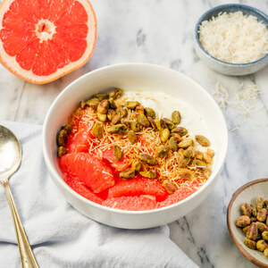 Grapefruit Yogurt Bowl with Toasted Pistachios, Coconut & Maple Syrup ...