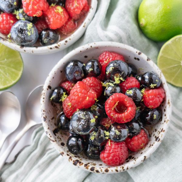 Simply Delicious Lime-Infused Raspberries & Blueberries