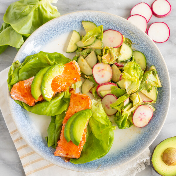 Sweet Chili Salmon Lettuce Wraps with Ginger-Tahini Dressed Salad
