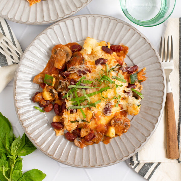 Ravioli Bake with Kidney Beans, Mushrooms & Zucchini