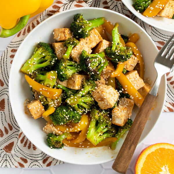 Sheet Pan Orange-Hoisin Tofu with Broccoli, Bell Pepper & Sesame