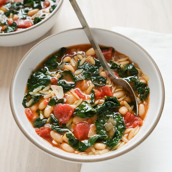 Tomato-White Bean Soup with Orzo & Kale